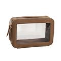 Bolsa de Maquillaje Transparente de Una Capa Bolsa de Cosméticos de Cuero de PU Impermeable