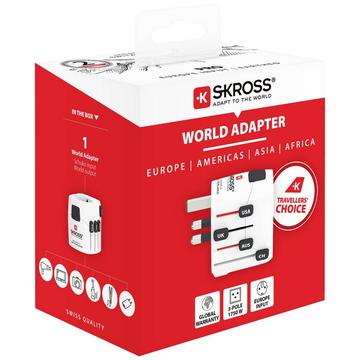 Skross Adaptador de viaje mundial 4 en 1 Pro - Blanco