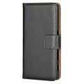 Funda de Cuero Delgada para Sony Xperia X Compact - Estilo Cartera - Negro