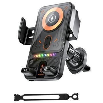 Smart Sensor Soporte de teléfono para coche / Cargador inalámbrico de 15W - Negro