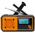 Radio de emergencia solar de manivela con batería y linterna - Naranja