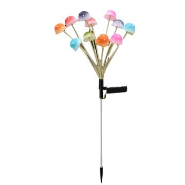Luz solar para jardín con forma de seta - 12 LED - Colorido