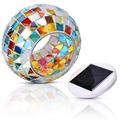 Bola de cristal de mosaico LED con energía solar Lámpara decorativa de jardín que cambia de color