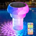 Foco flotante para piscina alimentado por energía solar con caja de desinfección y LED RGB