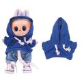 Sudadera con capucha de color sólido para minifigura Labubu de 17cm - Azul oscuro