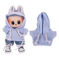 Sudadera con capucha de color sólido para minifigura Labubu de 17cm - Morado