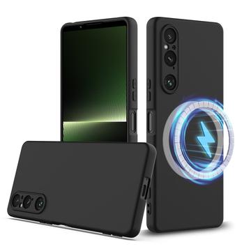 Funda de Silicona Líquida para Sony Xperia 1 V - Compatible con MagSafe - Negro
