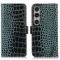 Funda Crocodile con RFID para Sony Xperia 1 VI - Estilo Cartera