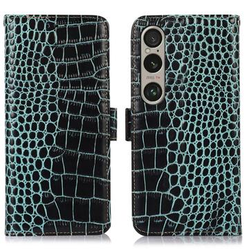 Funda Crocodile con RFID para Sony Xperia 1 VI - Estilo Cartera