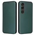 Funda con Tapa para Sony Xperia 1 VI - Fibra de Carbon