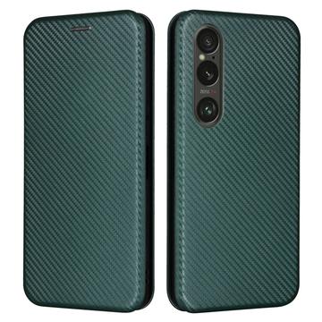 Funda con Tapa para Sony Xperia 1 VI - Fibra de Carbon
