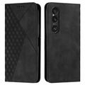 Funda de cartera con diseño de rombos y cierre magnético para Sony Xperia 1 VI