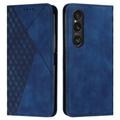 Funda de cartera con diseño de rombos y cierre magnético para Sony Xperia 1 VI
