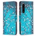 Funda Cartera Wonder Series para Sony Xperia 1 VI - Flores Blancas