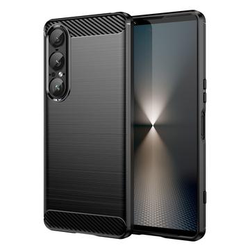 Carcasa de TPU Brushed para Sony Xperia 1 VII - Fibra de Carbono - Negro