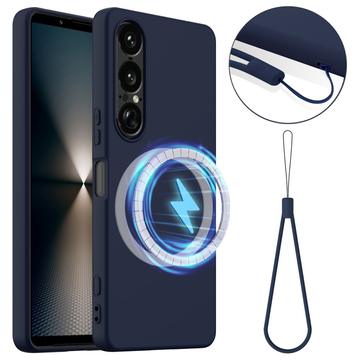 Funda de Silicona Líquida para Sony Xperia 1 VII - Compatible con MagSafe - Azul Oscuro