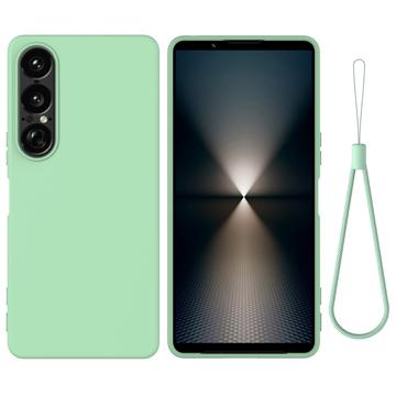 Sony Xperia 1 VII Funda de silicona líquida con correa de mano