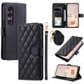 Funda acolchada de lujo para Sony Xperia 1 VII - Estilo Cartera - Negro