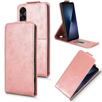 Funda abatible vertical con soporte Sony Xperia 1 VII - Oro rosa