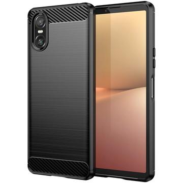 Carcasa de TPU Brushed para Sony Xperia 10 VI - Fibra de Carbono - Negro