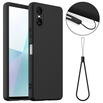 Funda de Silicona Líquida para Sony Xperia 10 VI - Compatible con MagSafe - Negro