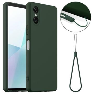 Funda de Silicona Líquida para Sony Xperia 10 VI - Compatible con MagSafe - Verde Oscuro