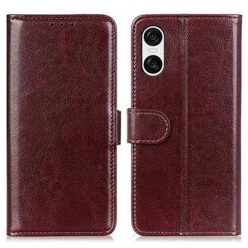 Funda de cartera con cierre magnético para Sony Xperia 10 VI - Marrón