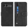 Sony Xperia 10 VII Elegante Funda Retro para Cartera con Tarjetero Giratorio - Negro