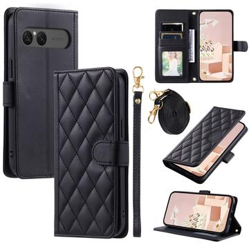 Funda acolchada de lujo para Sony Xperia 10 VII - Estilo Cartera - Negra
