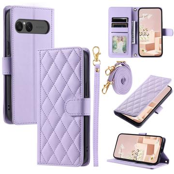 Funda acolchada de lujo para Sony Xperia 10 VII - Estilo Cartera - Morado