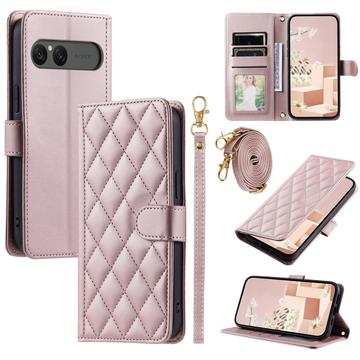Funda acolchada de lujo para Sony Xperia 10 VII - Estilo Cartera - Oro Rosa