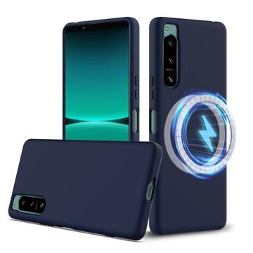 Funda de Silicona Líquida para Sony Xperia 5 IV - Compatible con MagSafe - Azul Oscuro