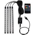 Tira de luz LED de neón para el interior del coche activada por sonido - 4 uds., 36 LED