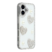 Funda híbrida Amor brillante y perla para iPhone 17 - Transparente