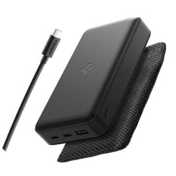 Spigen EA3030 Power Bank 30000mAh con 2 puertos USB-C y USB-A - Negro