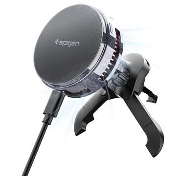 Spigen Essential EV25MFAQ Qi2.2 Peltier MagSafe Soporte / Cargador de Coche 25W - Negro