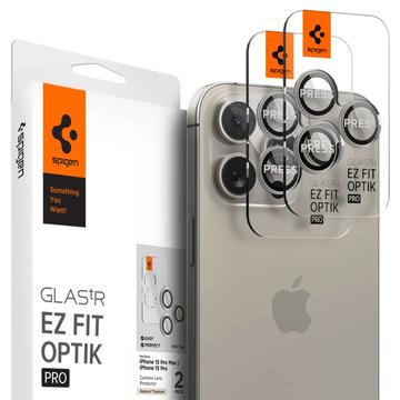 Spigen Glas.tR Ez Fit Optik Pro Protector para Lente de Cámara para iPhone 16 Pro/16 Pro Max - Titanio natural