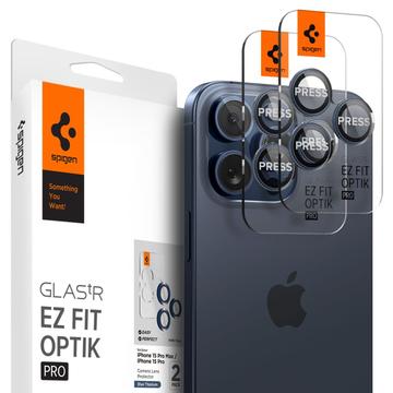 Spigen Glas.tR Ez Fit Optik Pro Protector para Lente de Cámara iPhone 14 Pro/14 Pro Max/15 Pro/15 Pro Max/16 Pro/16 Pro Max - Azul de titanio