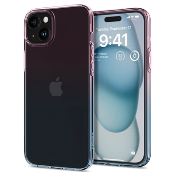 Carcasa en TPU Spigen Liquid Crystal para iPhone 15 - Rosa / Azul