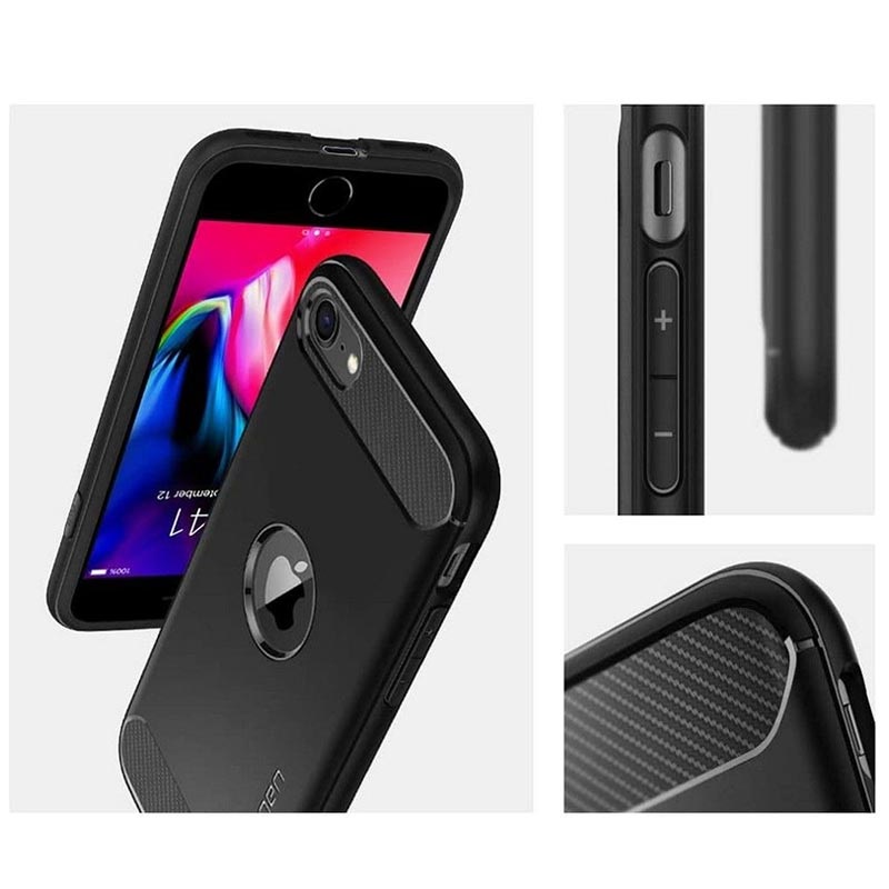 Carcasa Spigen Rugged Armor para iPhone SE (2020)/SE (2022) - Negro