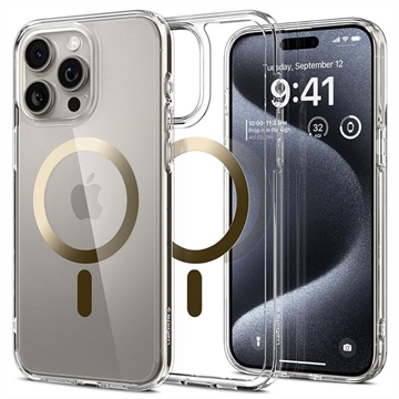 Carcasa Spigen Ultra Hybrid Mag para iPhone 15 Pro - Dorado / Claro