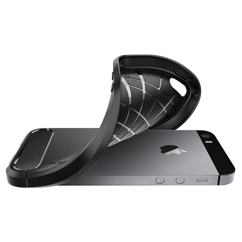 Carcasa Spigen Rugged Armor para iPhone SE (2020)/SE (2022) - Negro