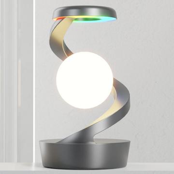 Luz nocturna RGB de levitación en espiral con base de carga inalámbrica de 15W - Negro