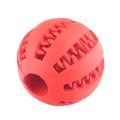 Pelota masticable chirriante para perros con dispensador de comida - S - Rojo