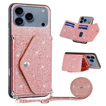 Carcasa con Tarjetero para iPhone 17 Pro Max Stardust - Rosa