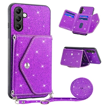 Carcasa con Tarjetero para Samsung Galaxy A14 Stardust - Púrpura