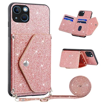 Carcasa con Tarjetero para iPhone 14 Stardust - Rosa