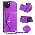 Carcasa con Tarjetero para iPhone 14 Stardust - Púrpura