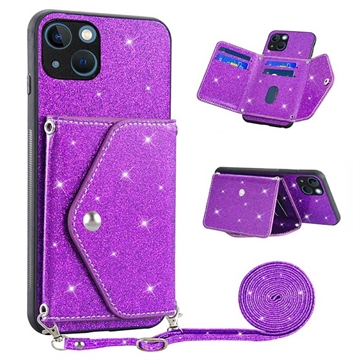 Carcasa con Tarjetero para iPhone 14 Stardust - Púrpura