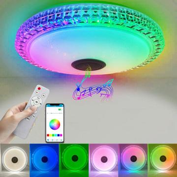 Plafón LED inteligente Cielo estrellado con altavoz Bluetooth y reloj despertador - 36W/30cm